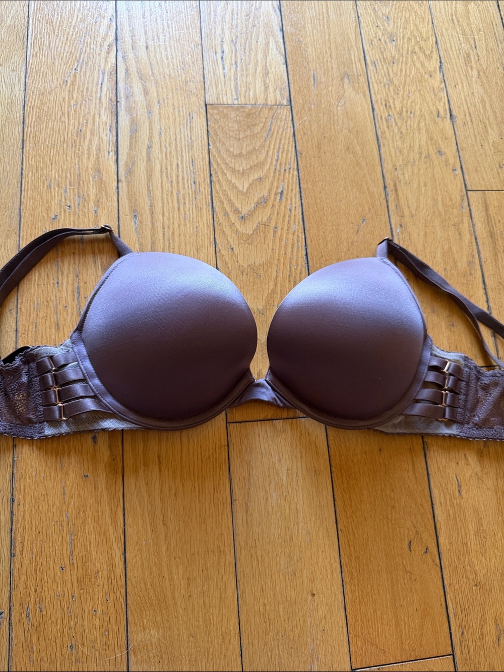 VICTORIA SECRET BOMBSHELL Everyday Smooth Push-Up Bra - dusty purple with lace